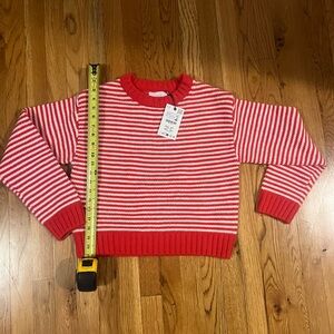 NWT Zara Red and White Striped Kids Sweater